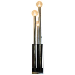 Mid-century Skyscraper Floor Lamp, Space Age Chrome & Lucite