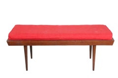 Tavolino da caffè con panca a doghe del metà secolo Made in Yugoslavia C 1950