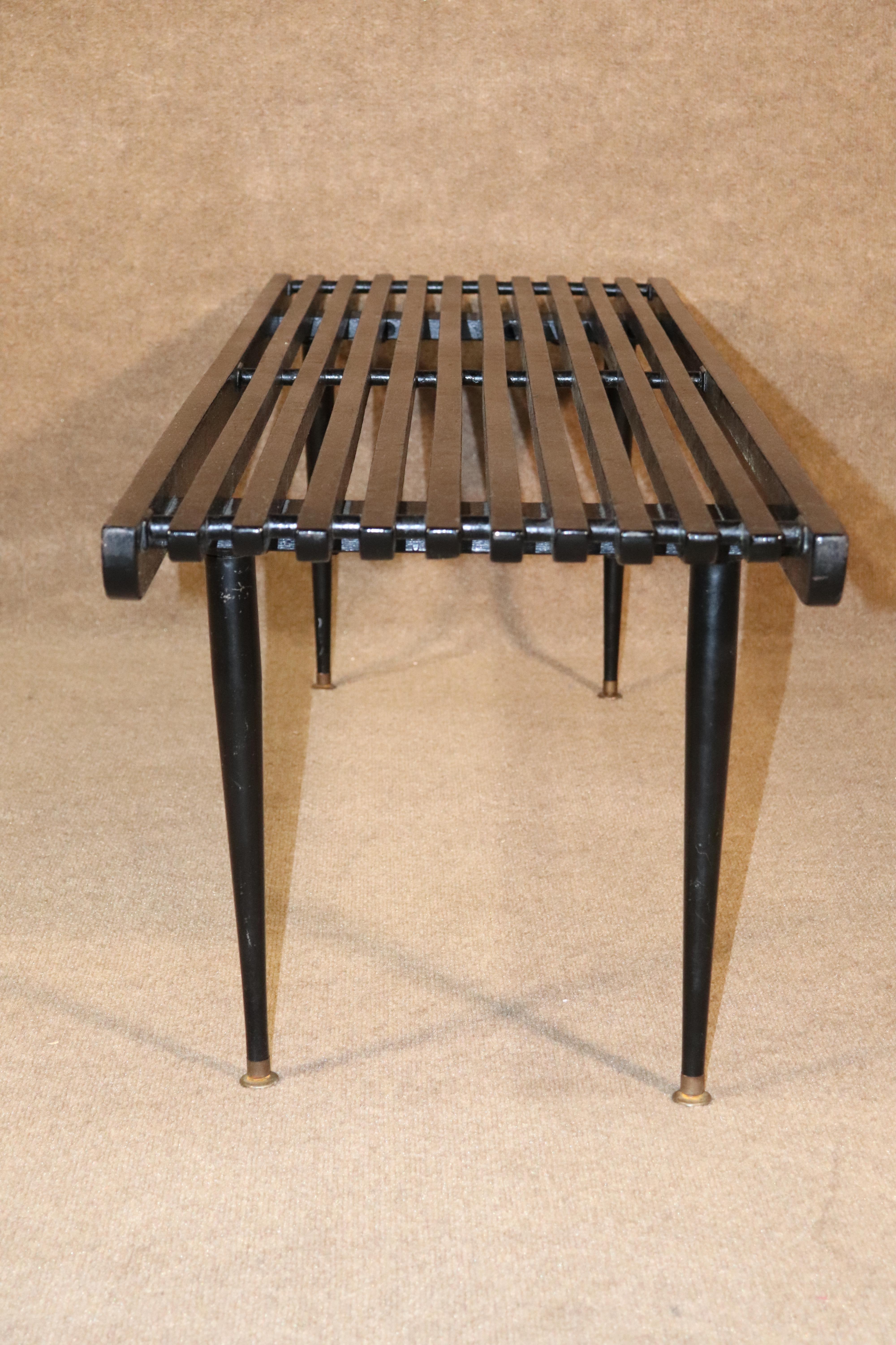 mid century slatted bench