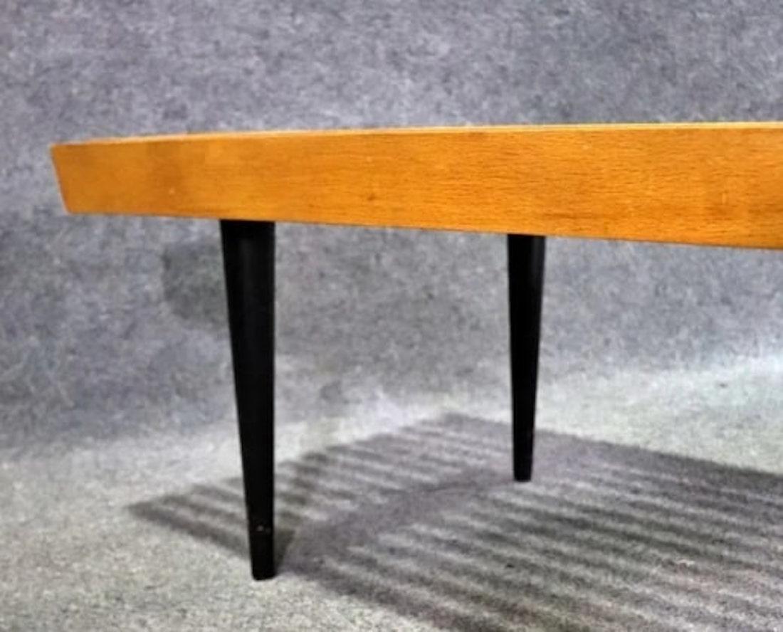Wood Mid-Century Slat Bench or Coffee Table For Sale