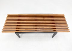 Mid-century Slat Bench, Plant Stand, 1960's