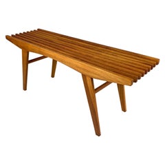 Mid-Century Slat Bench, Plant Stand, 1960's
