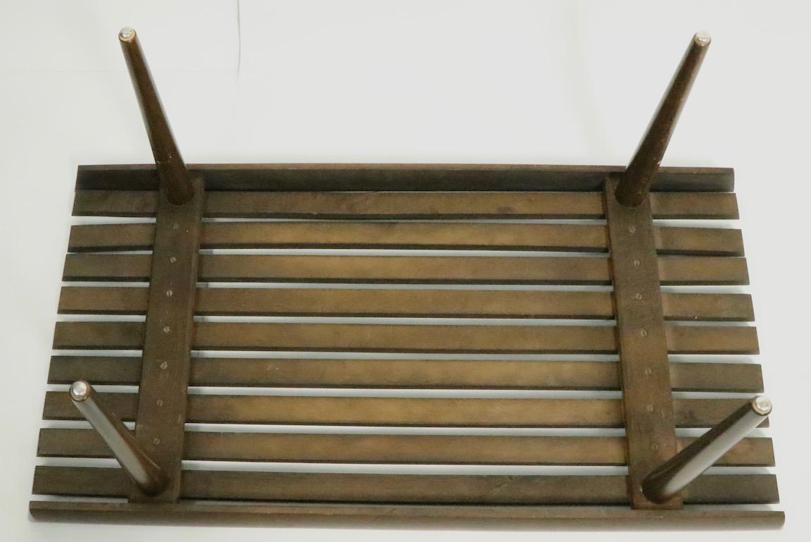 Mid Century Slat Bench Table 3