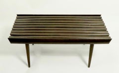 Mid Century Slat Bench Table
