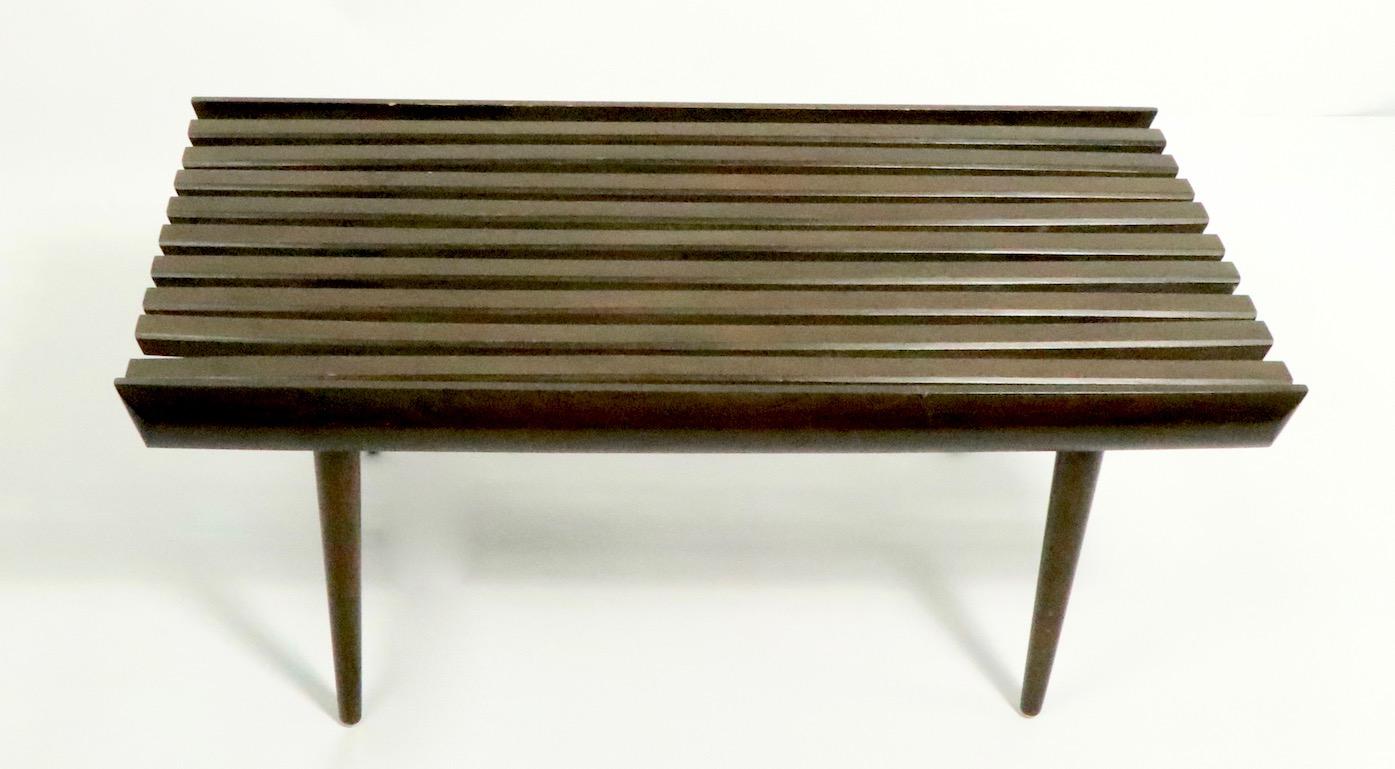 Mid-Century Modern Mid Century Slat Bench Table