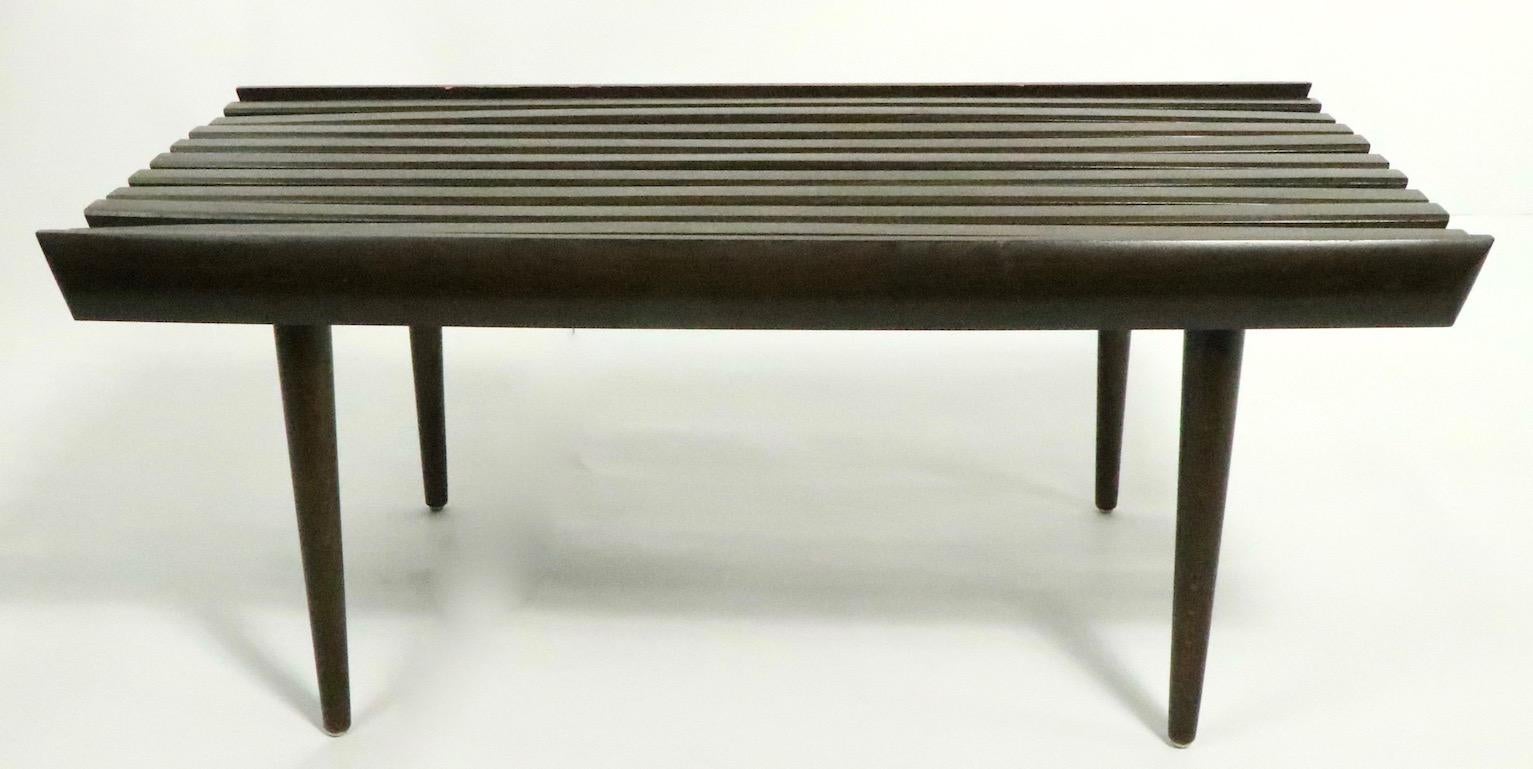 20th Century Mid Century Slat Bench Table