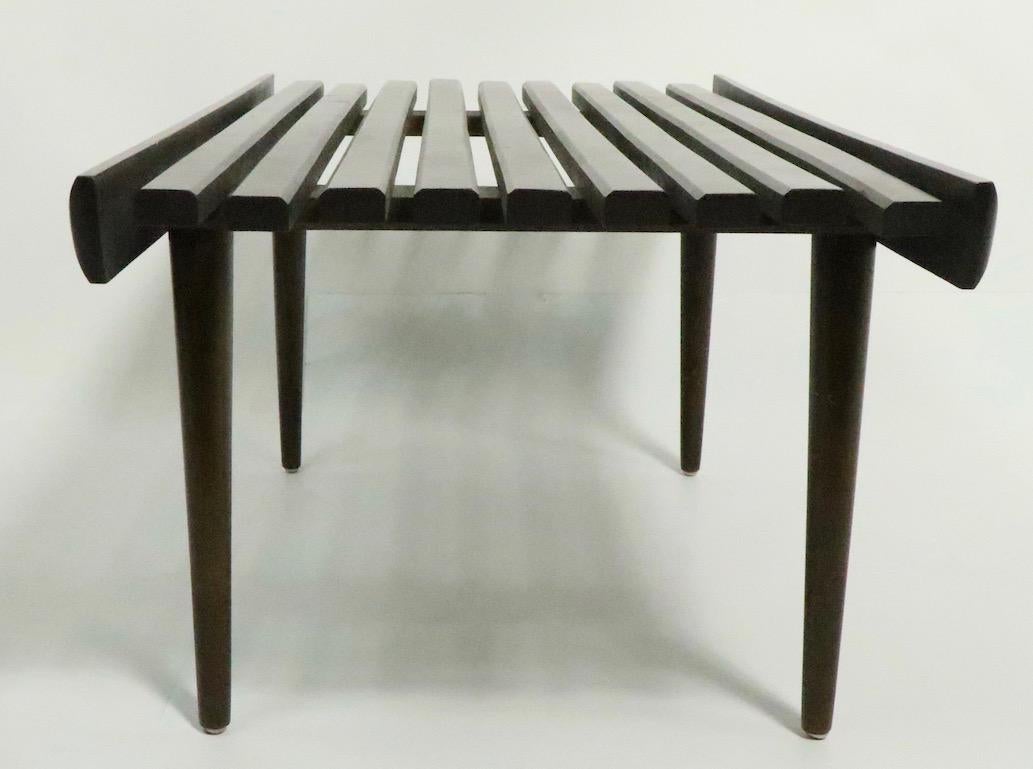 Mid Century Slat Bench Table 1
