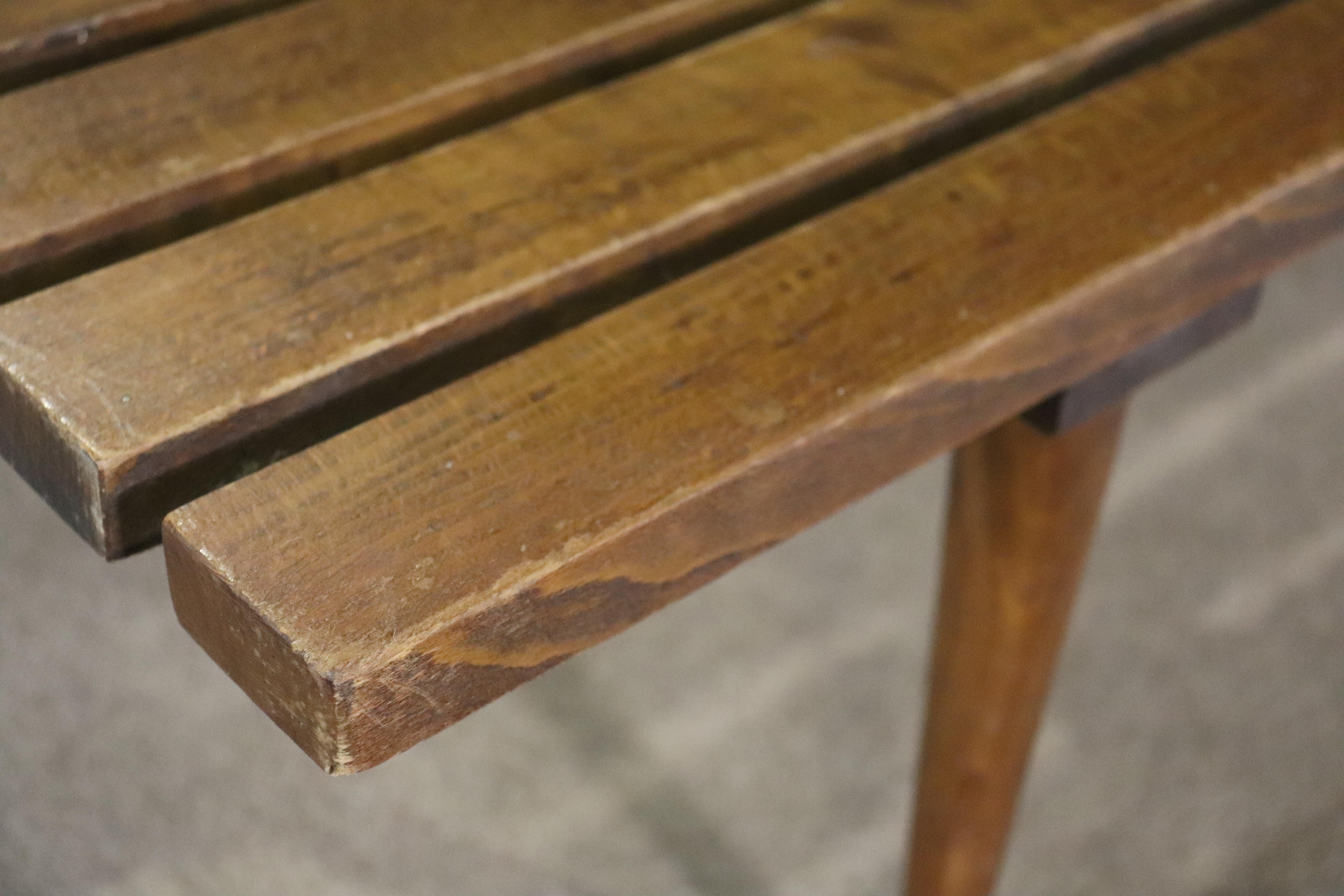 Mid-Century Slatted Bench For Sale 4