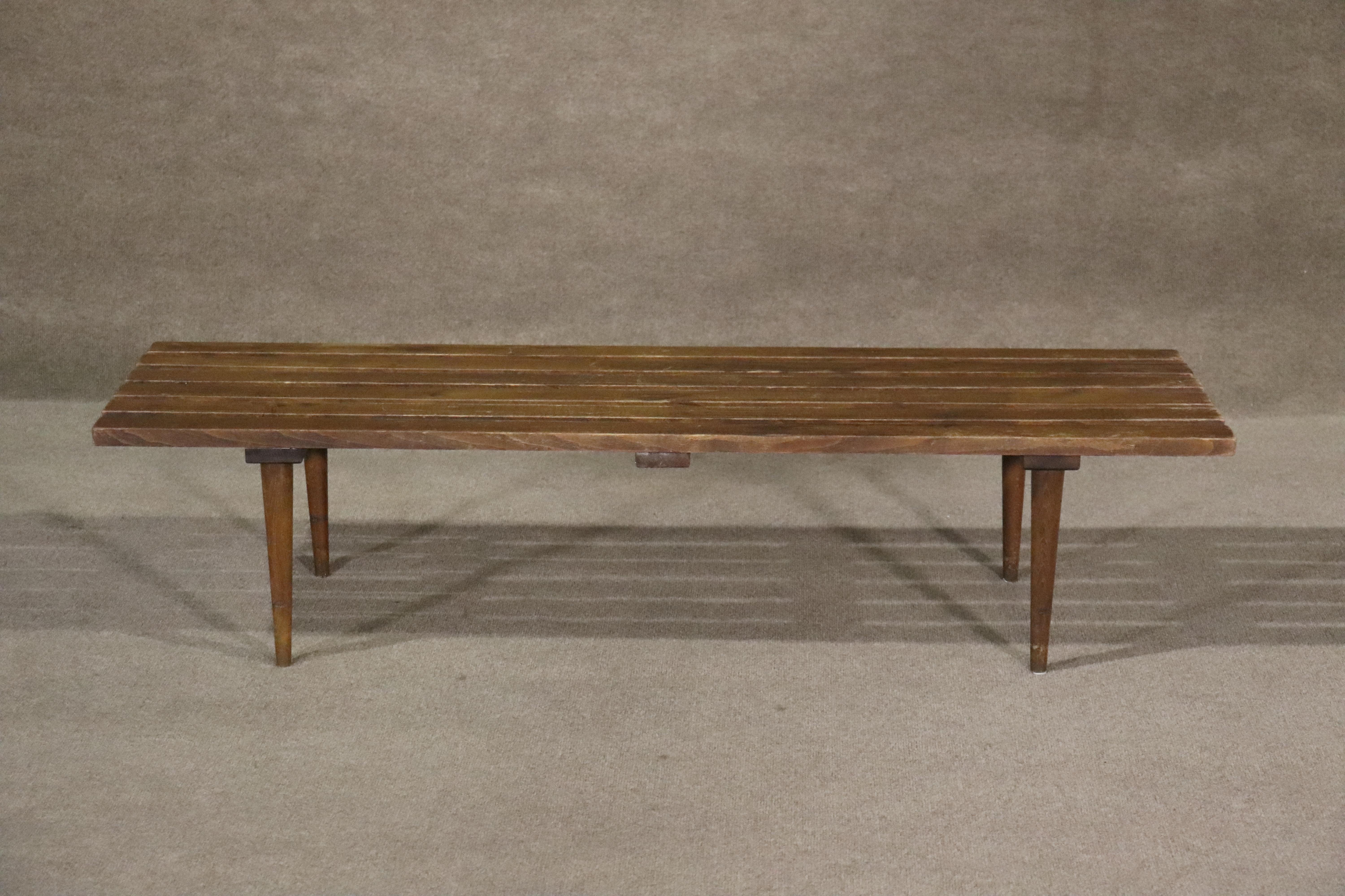 Mid-Century Modern Mid-Century Slatted Bench For Sale