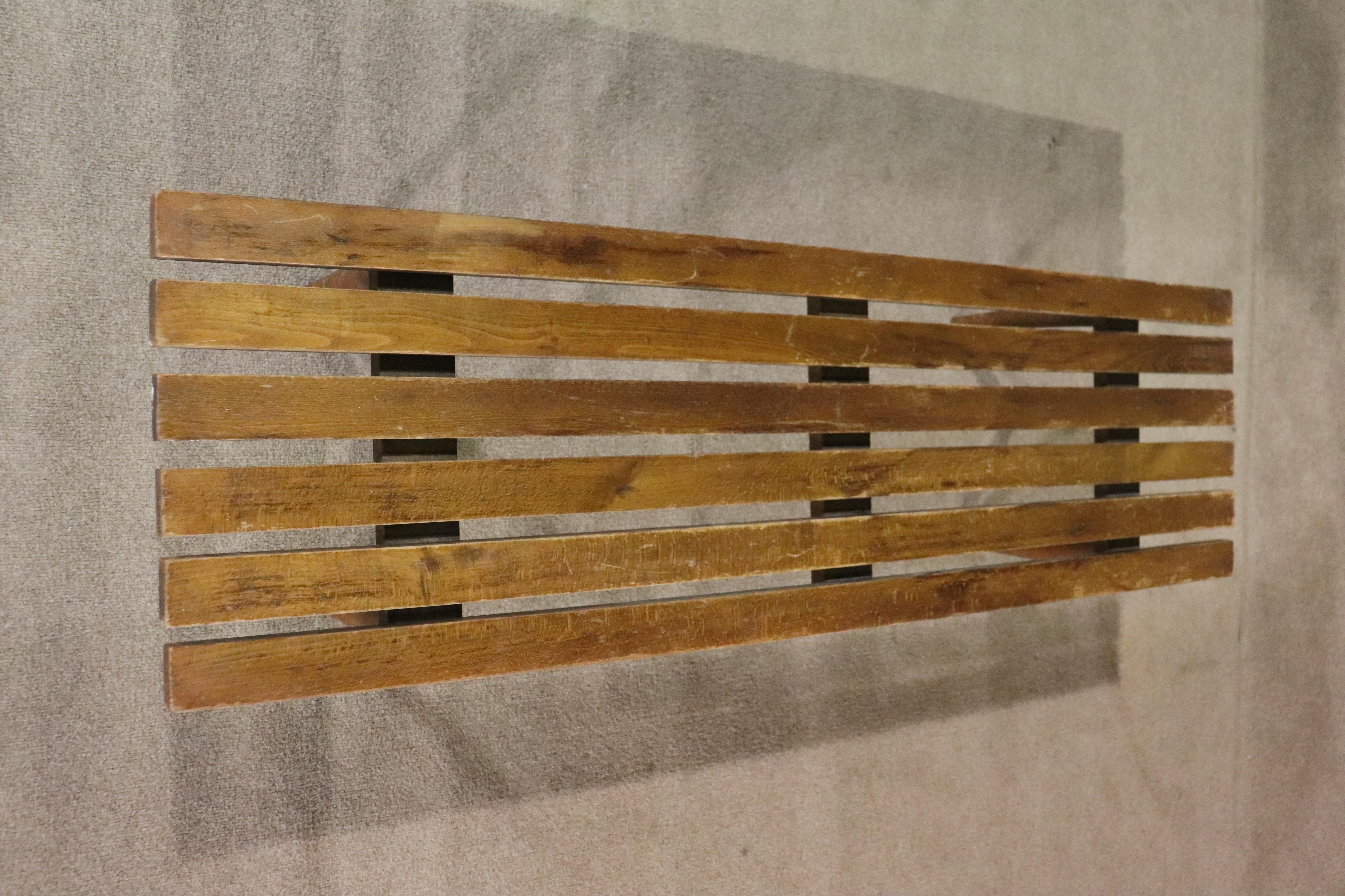 Mid-Century Slatted Bench For Sale 1