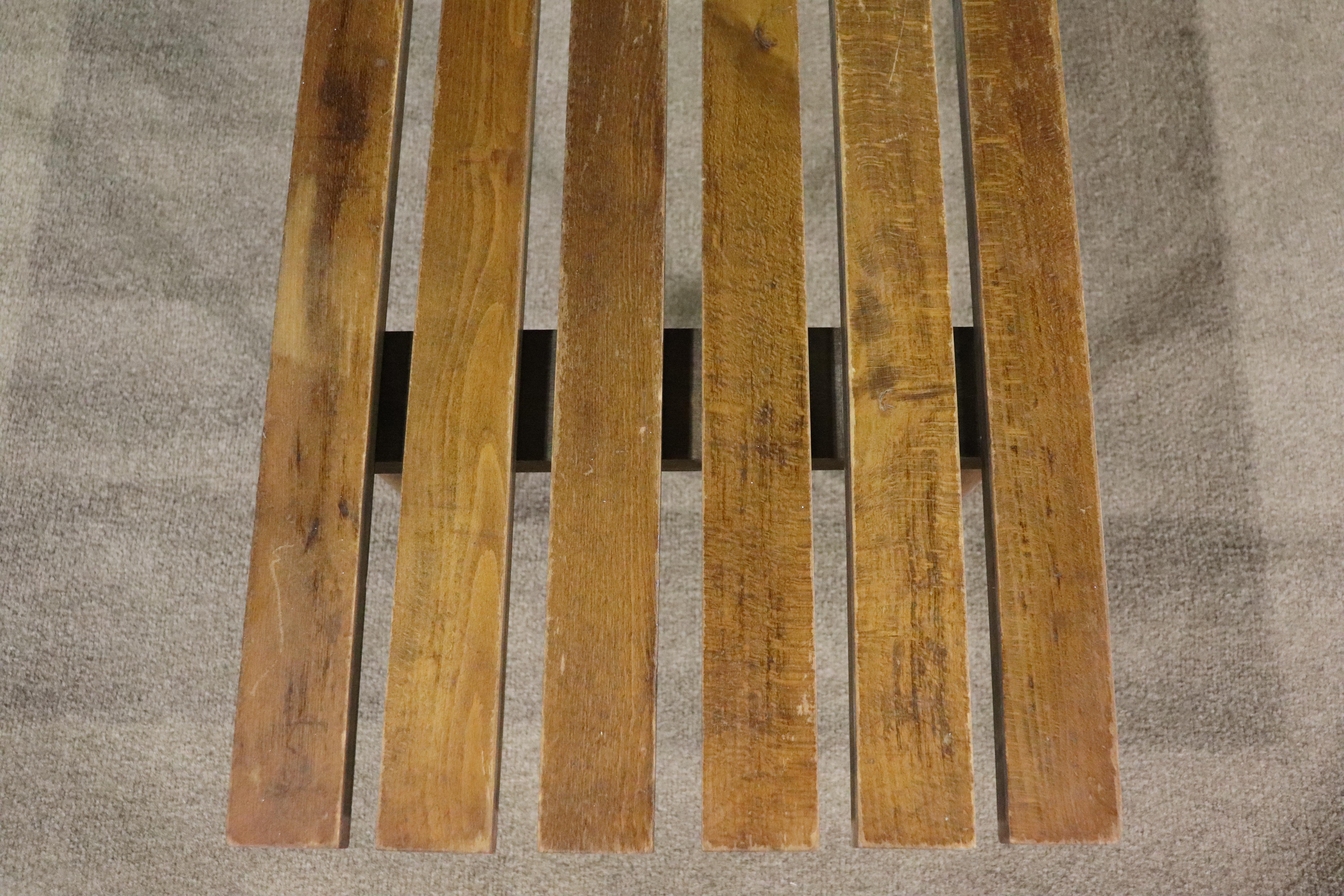 Mid-Century Slatted Bench For Sale 2
