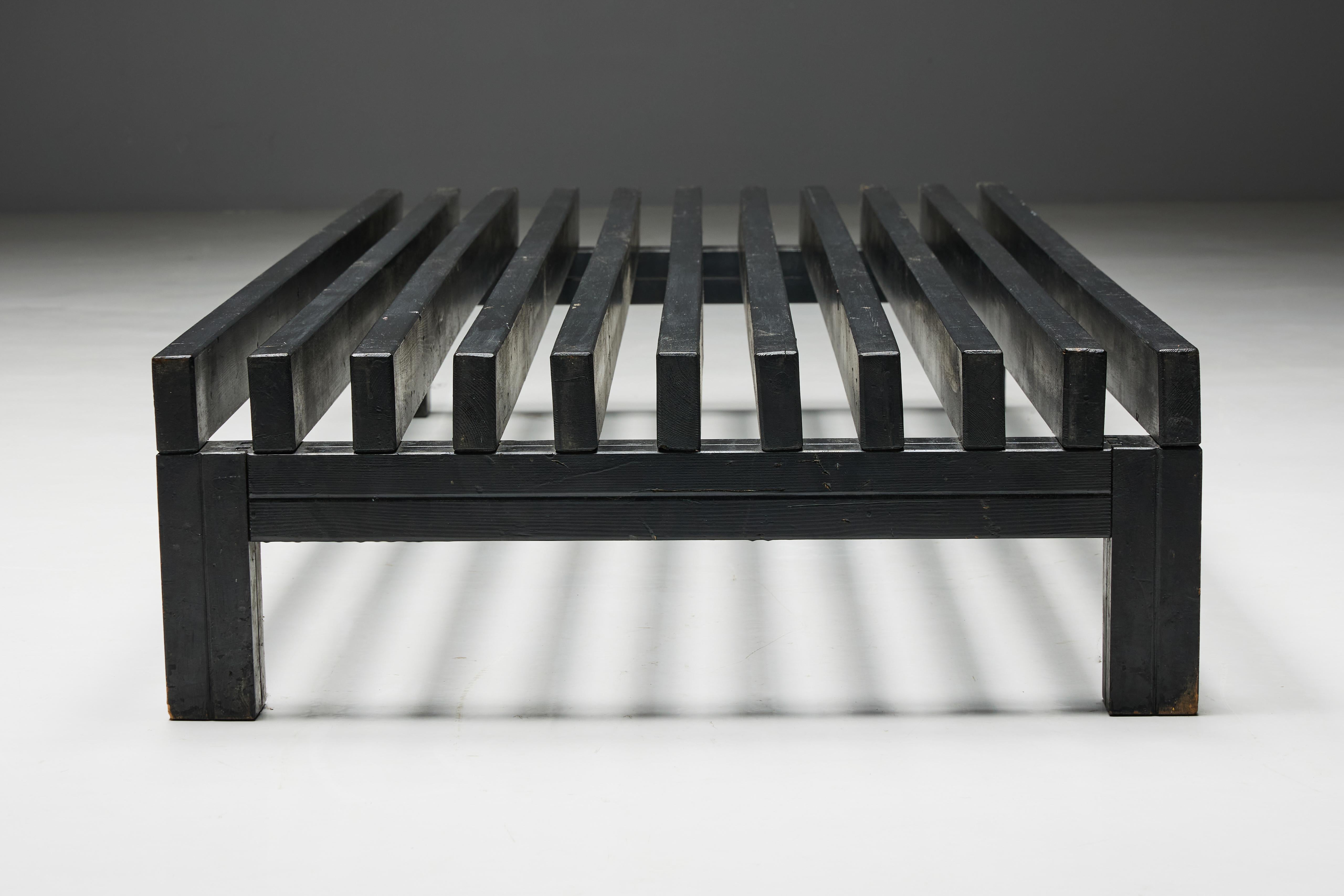 Mid-Century Slatted Bench or Coffee Table, France, 1960s For Sale 5
