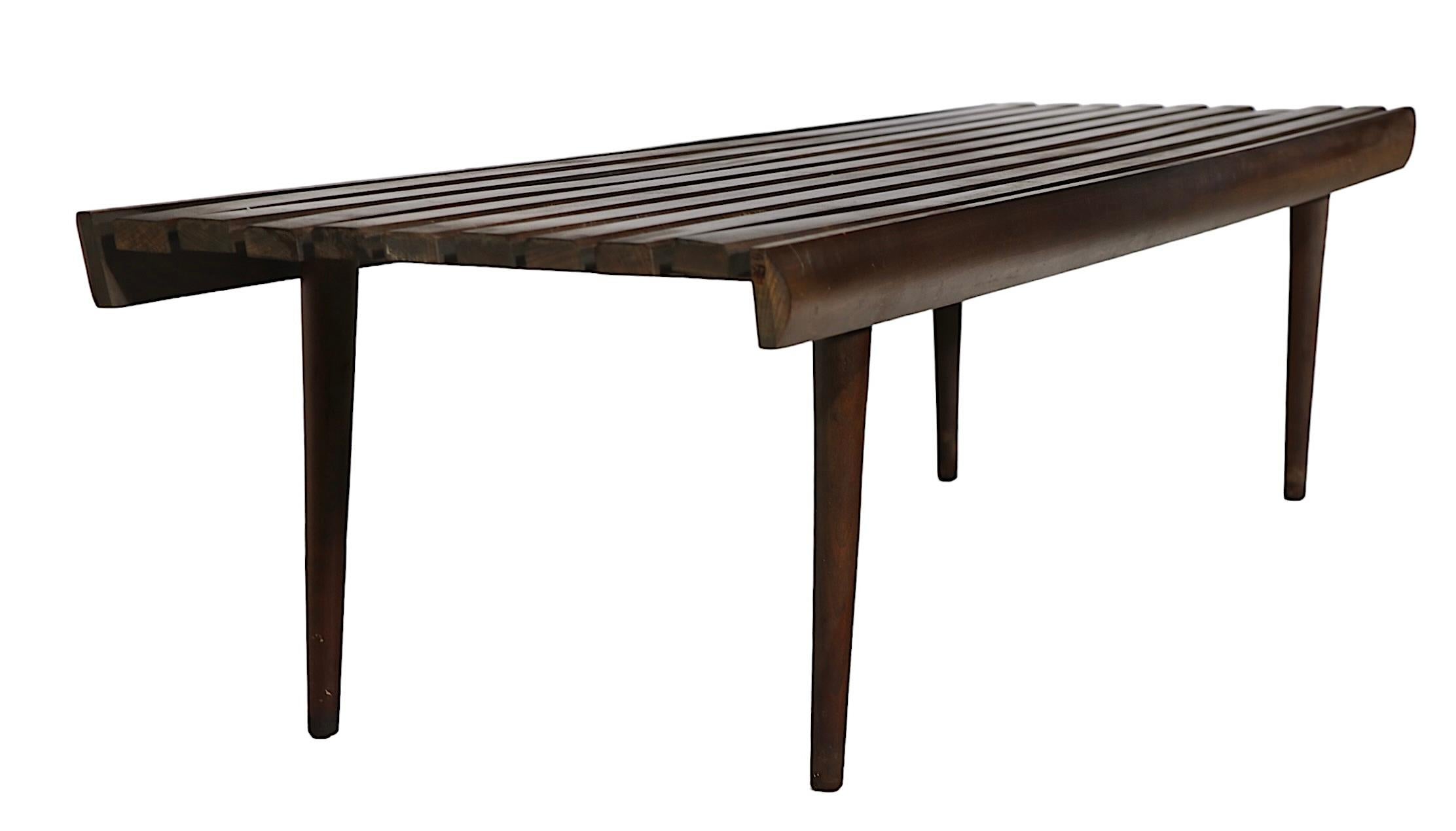 Mid-Century Modern Mid Century Slatted Top Bench Style Coffee Table after Nelson c 1950/1960's For Sale