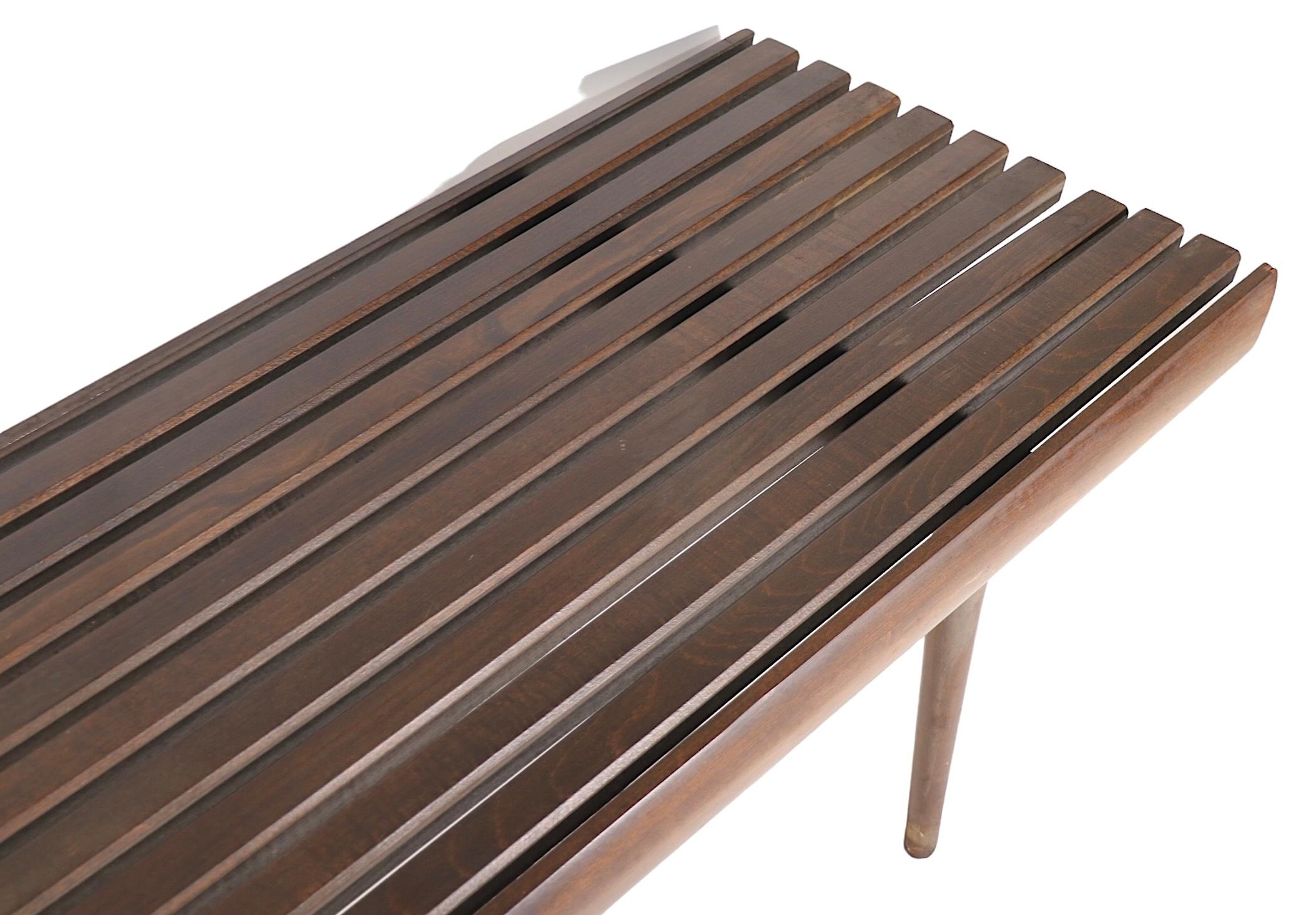20th Century Mid Century Slatted Top Bench Style Coffee Table after Nelson c 1950/1960's For Sale