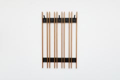 Mid-Century Slatted Wall Mount Coat Rack