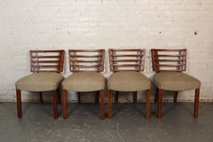 Mid-Century Slatted Walnut Side Chairs by Paul Laszlo