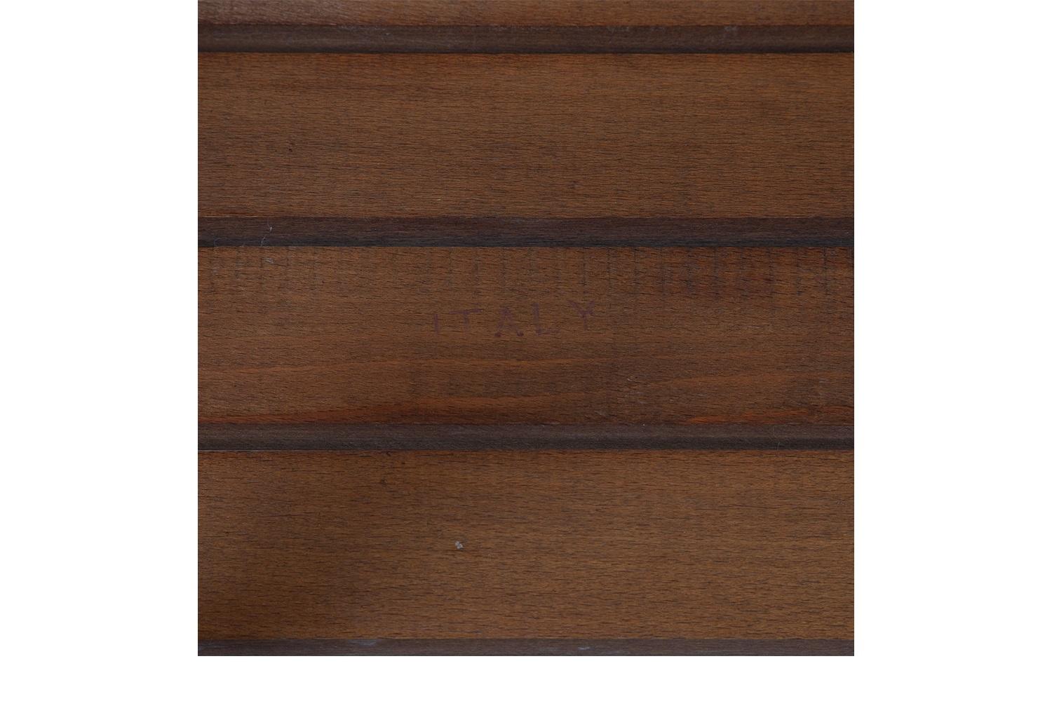 Panche in legno a doghe del metà del secolo scorso Tavoli laterali in stile George Nelson Coppia in vendita 2
