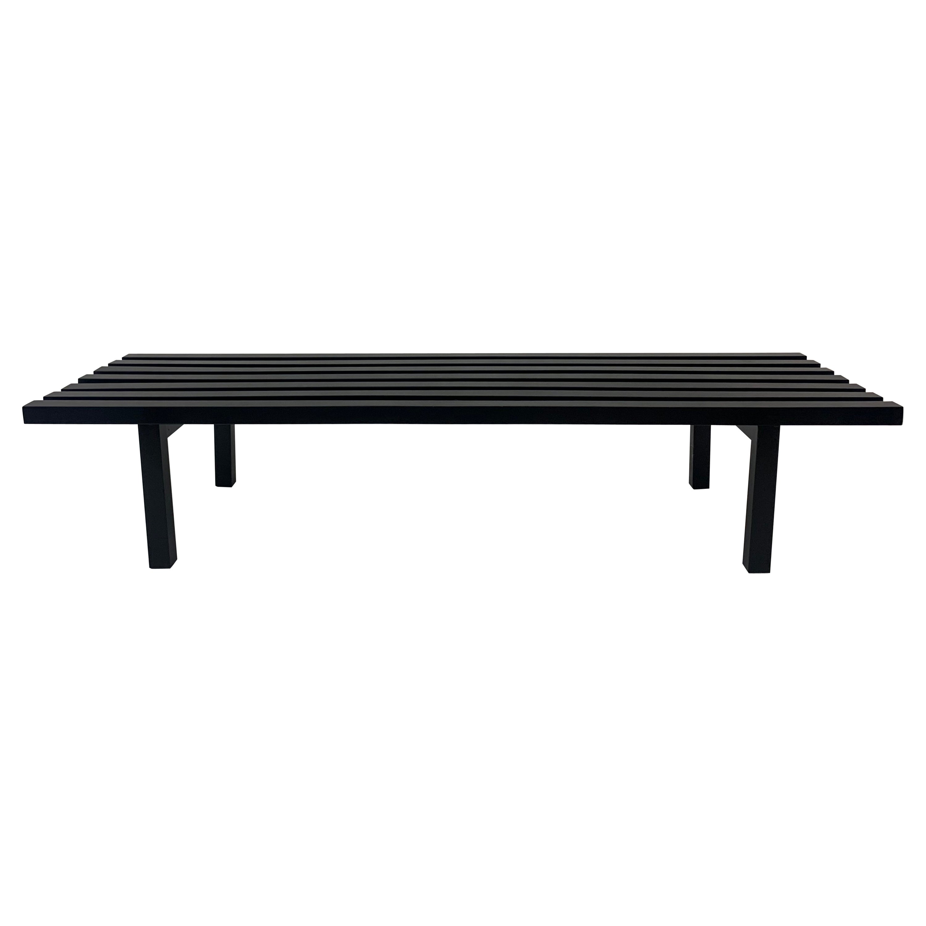 Mid-century slatted wooden bench, 1970’s
