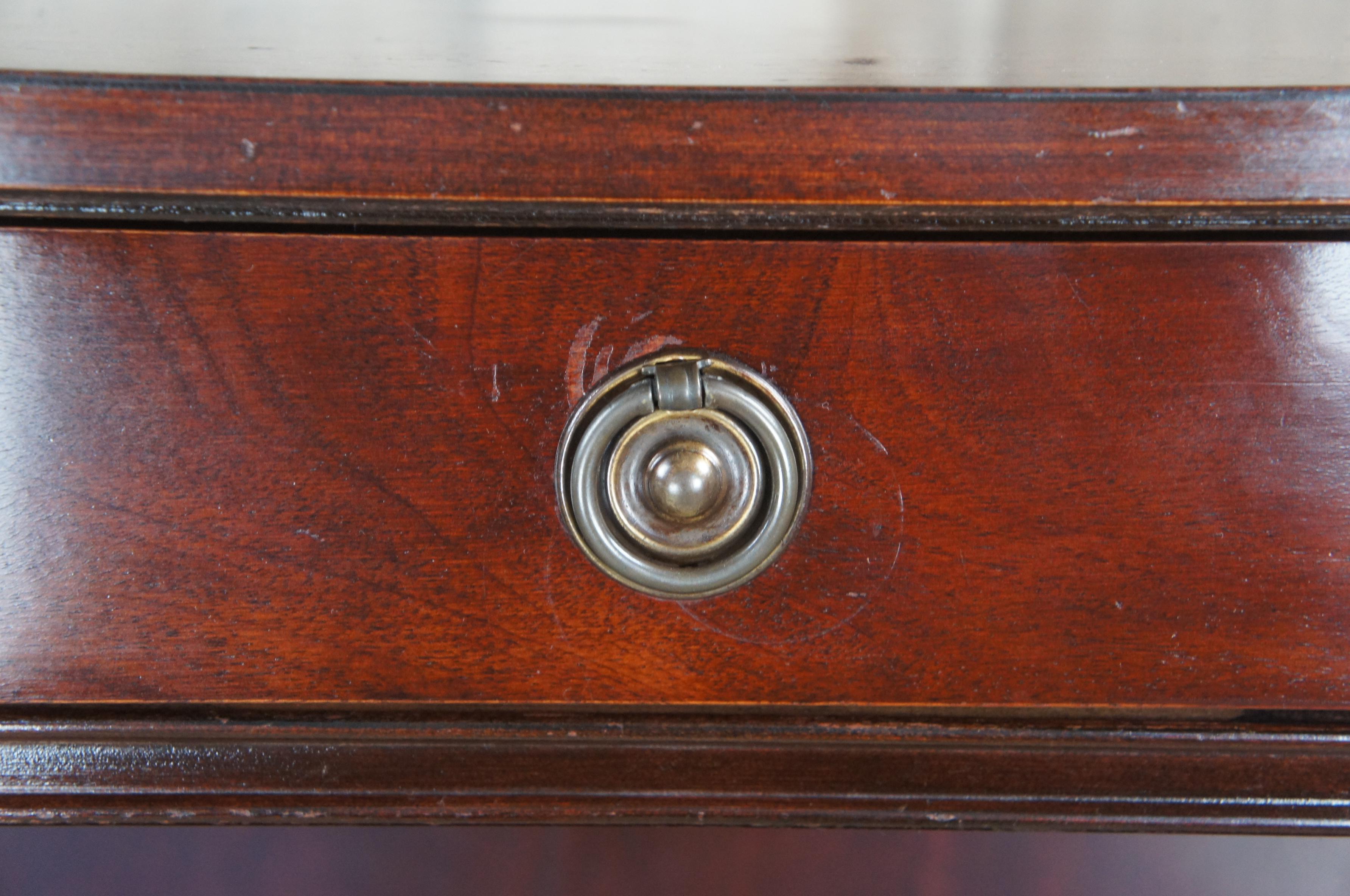 American Midcentury Sligh Lowry Georgian Style Petite Mahogany Bookcase Console Stand