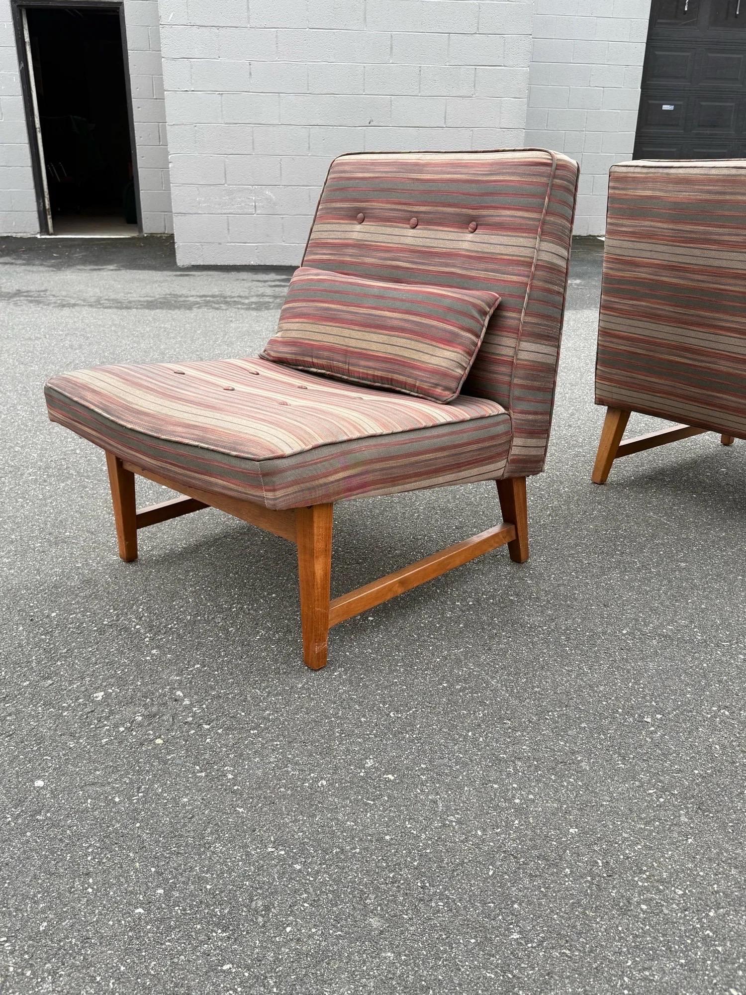 Sillas Slipper de Mediados de Siglo Atribuidas a Edward Wormley para Dunbar - un Par en venta 3