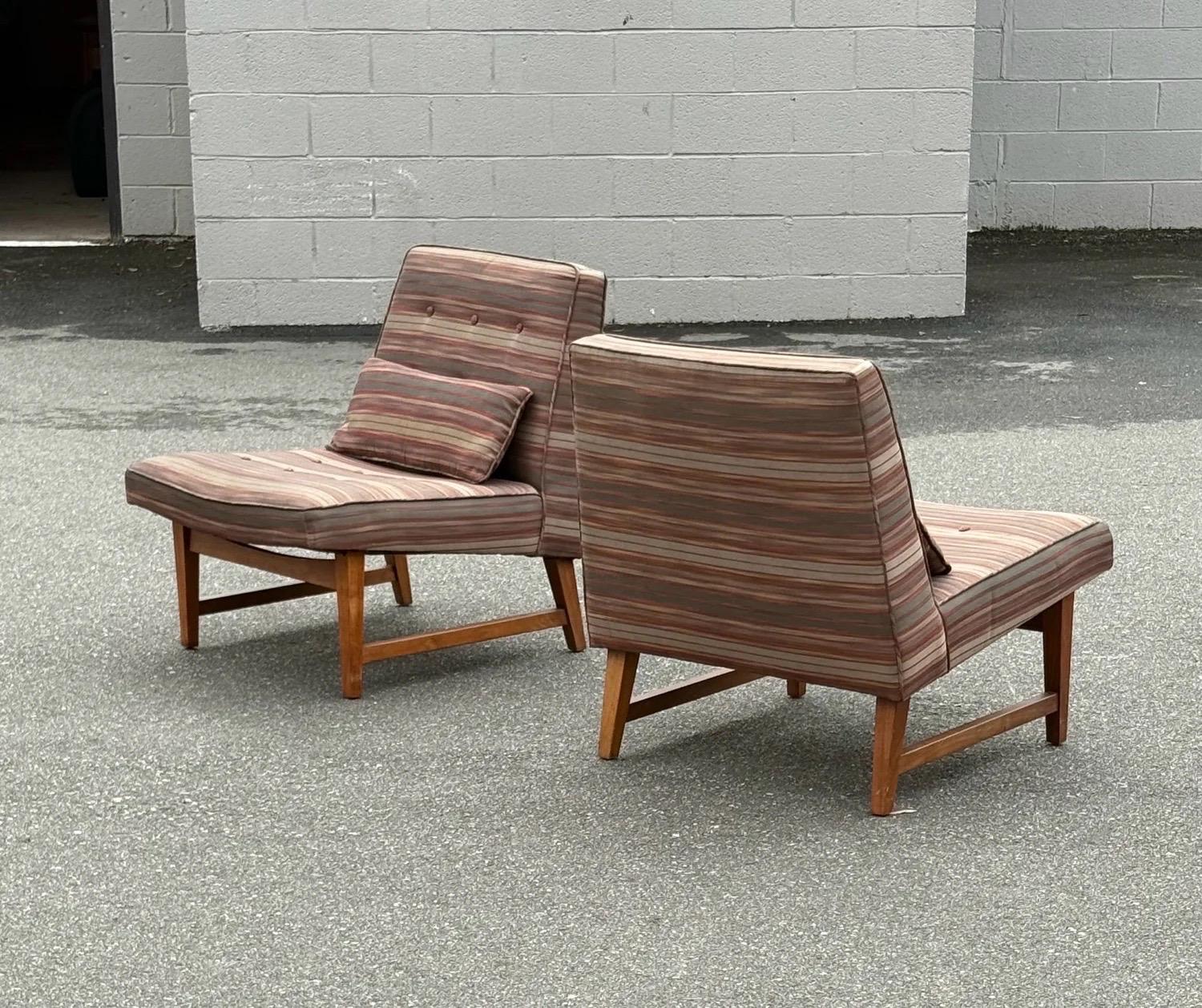 Sillas Slipper de Mediados de Siglo Atribuidas a Edward Wormley para Dunbar - un Par Estadounidense en venta