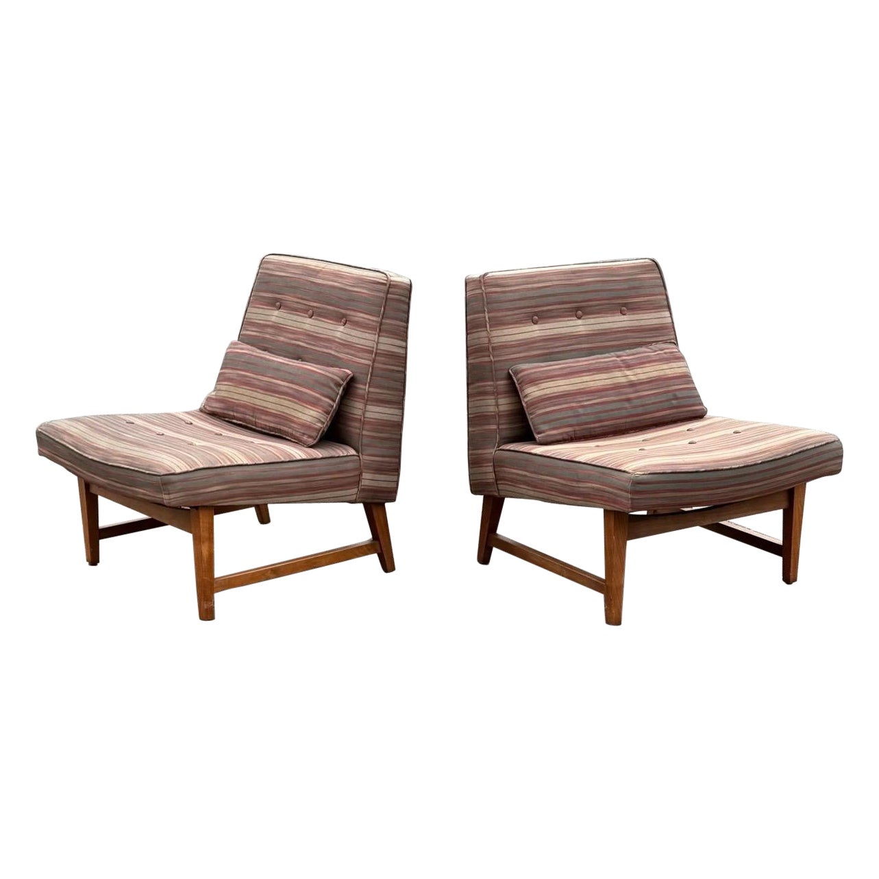 Sillas Slipper de Mediados de Siglo Atribuidas a Edward Wormley para Dunbar - un Par en venta