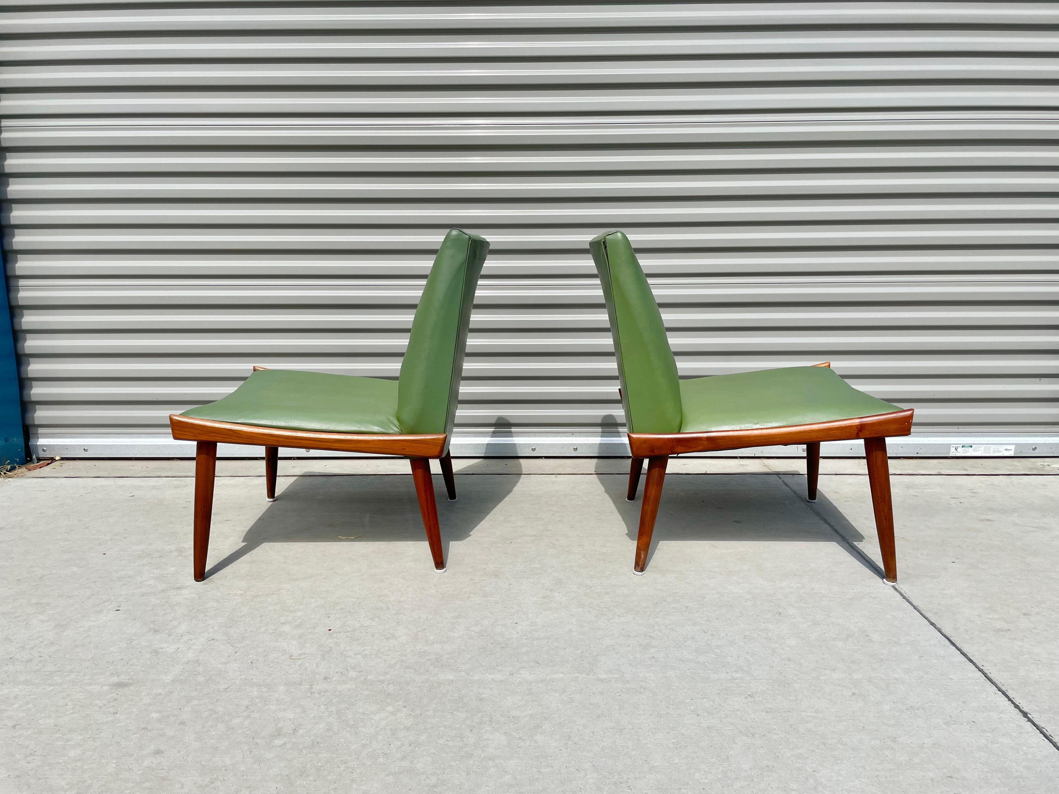 American Midcentury Slipper Chairs by Kroehler Mfg Co.