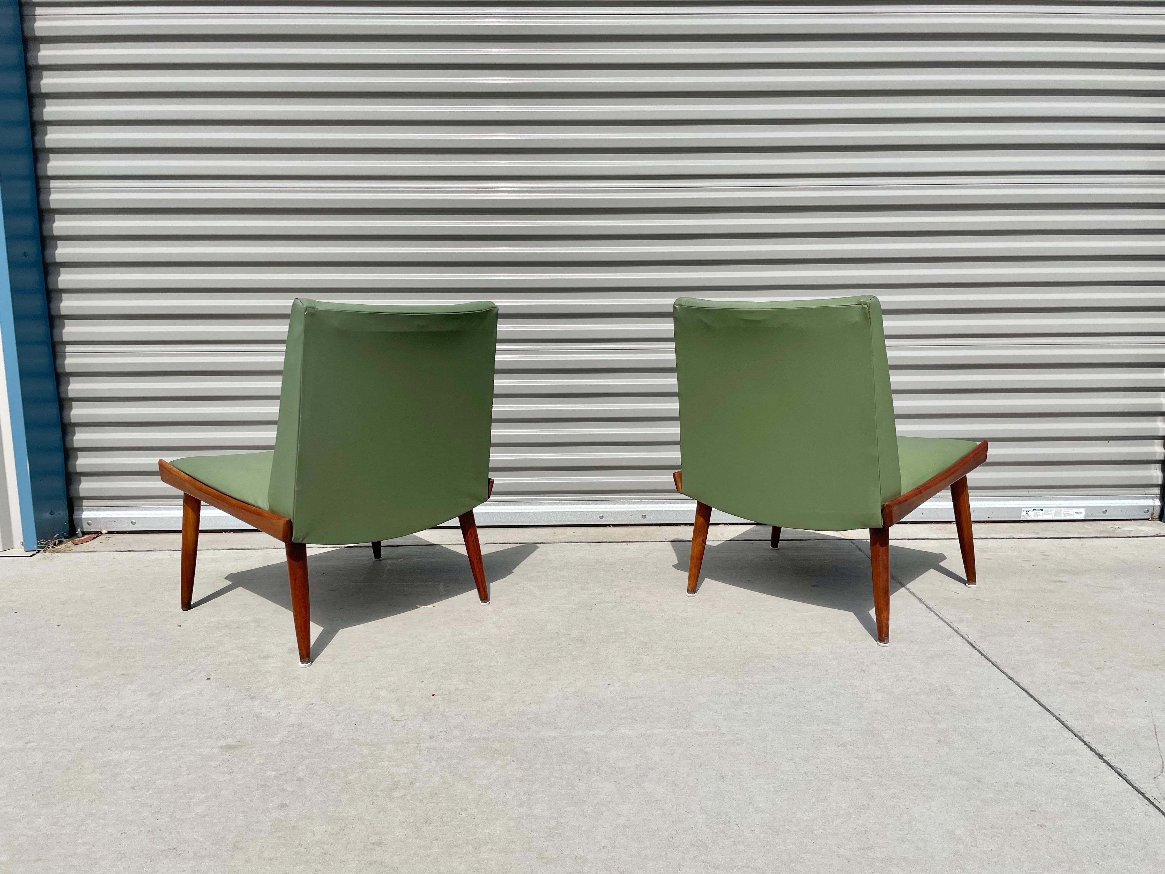 Midcentury Slipper Chairs by Kroehler Mfg Co. In Good Condition In North Hollywood, CA