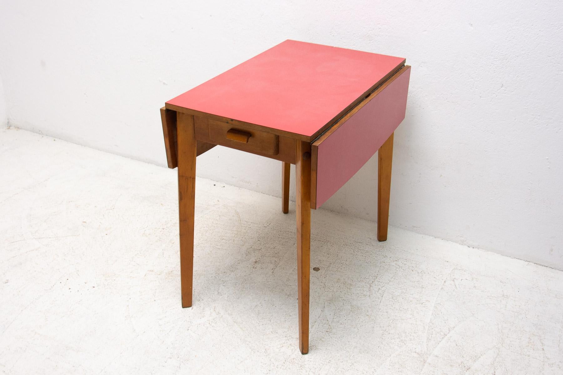 Mid Century Small Adjustable Dining Table, 1960´S, Czechoslovakia For Sale 5