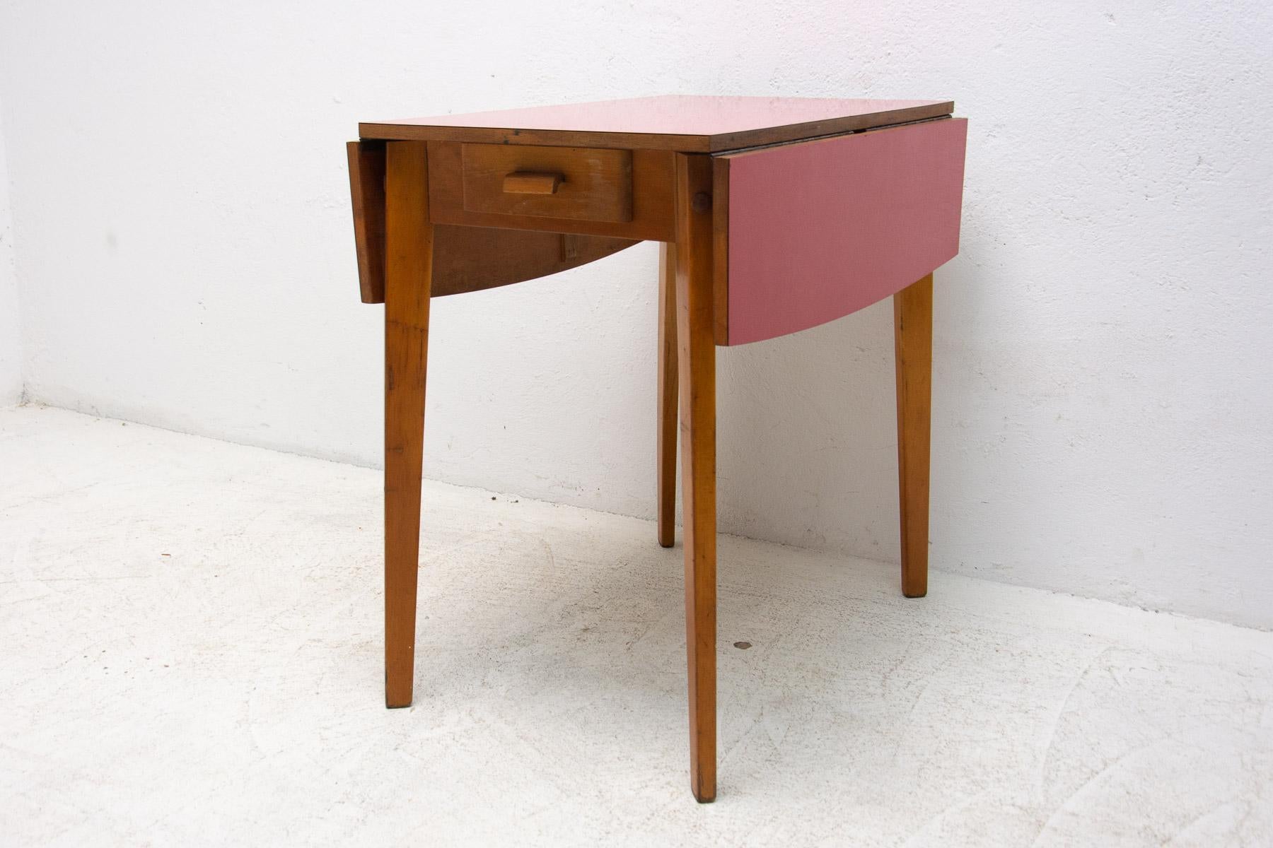 Mid Century Small Adjustable Dining Table, 1960´S, Czechoslovakia For Sale 6