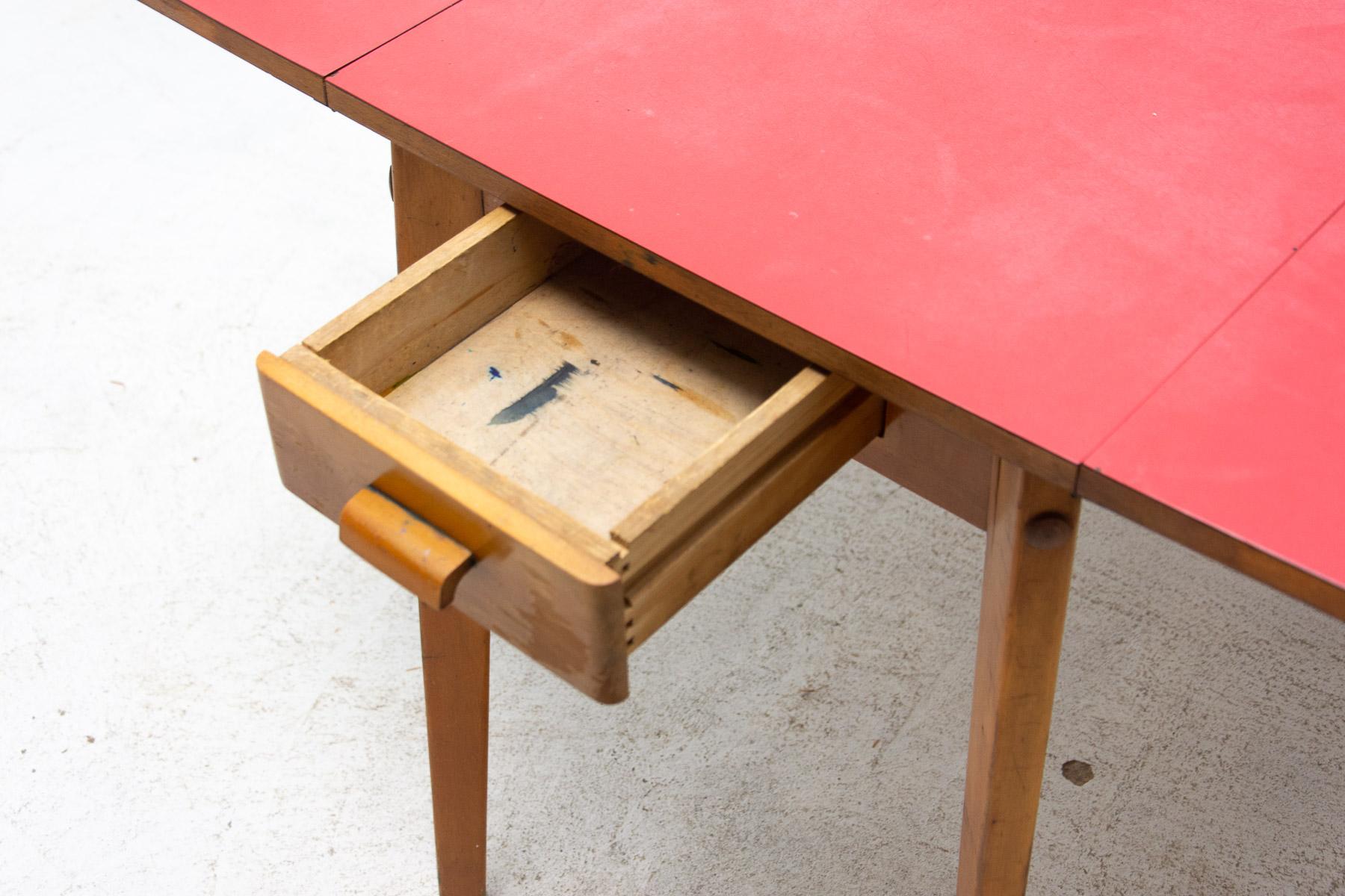 Formica Mid Century Small Adjustable Dining Table, 1960´S, Czechoslovakia For Sale