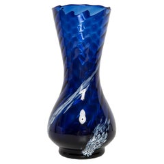 Petit vase de Murano bleu et blanc du milieu du siècle, Europe, années 1960