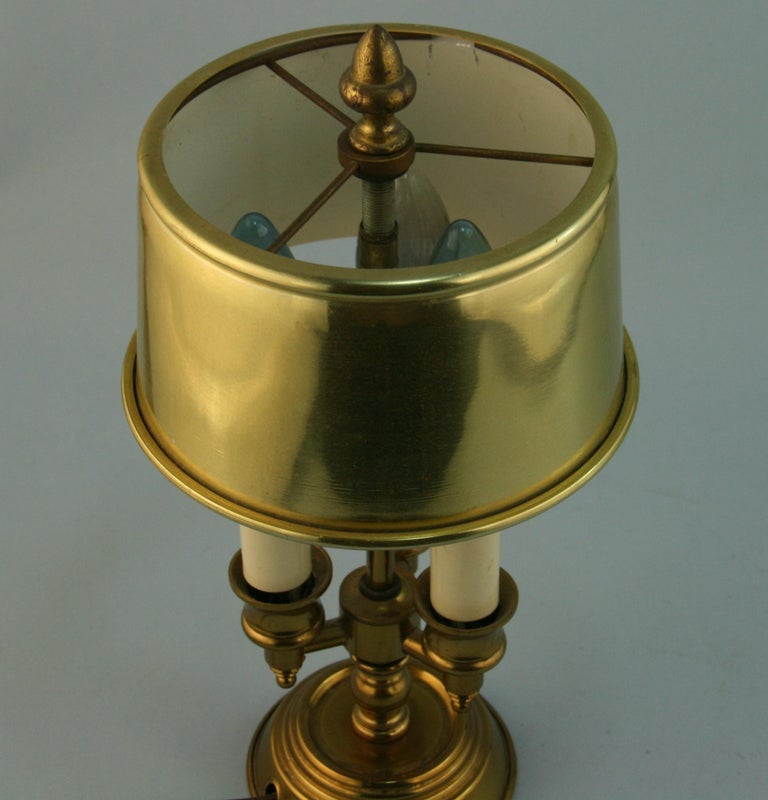 Mid Century Small Brass Bouillotte Table Lamp For Sale at 1stDibs