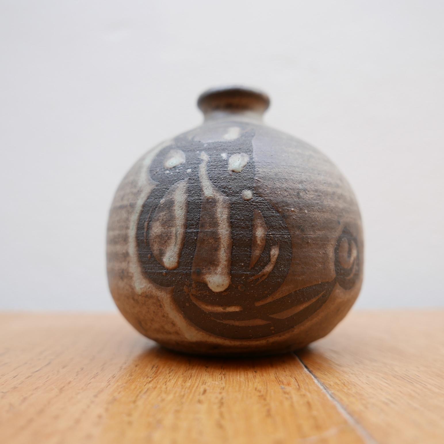 Mid-Century Small Ceramic Artist Vase For Sale 2