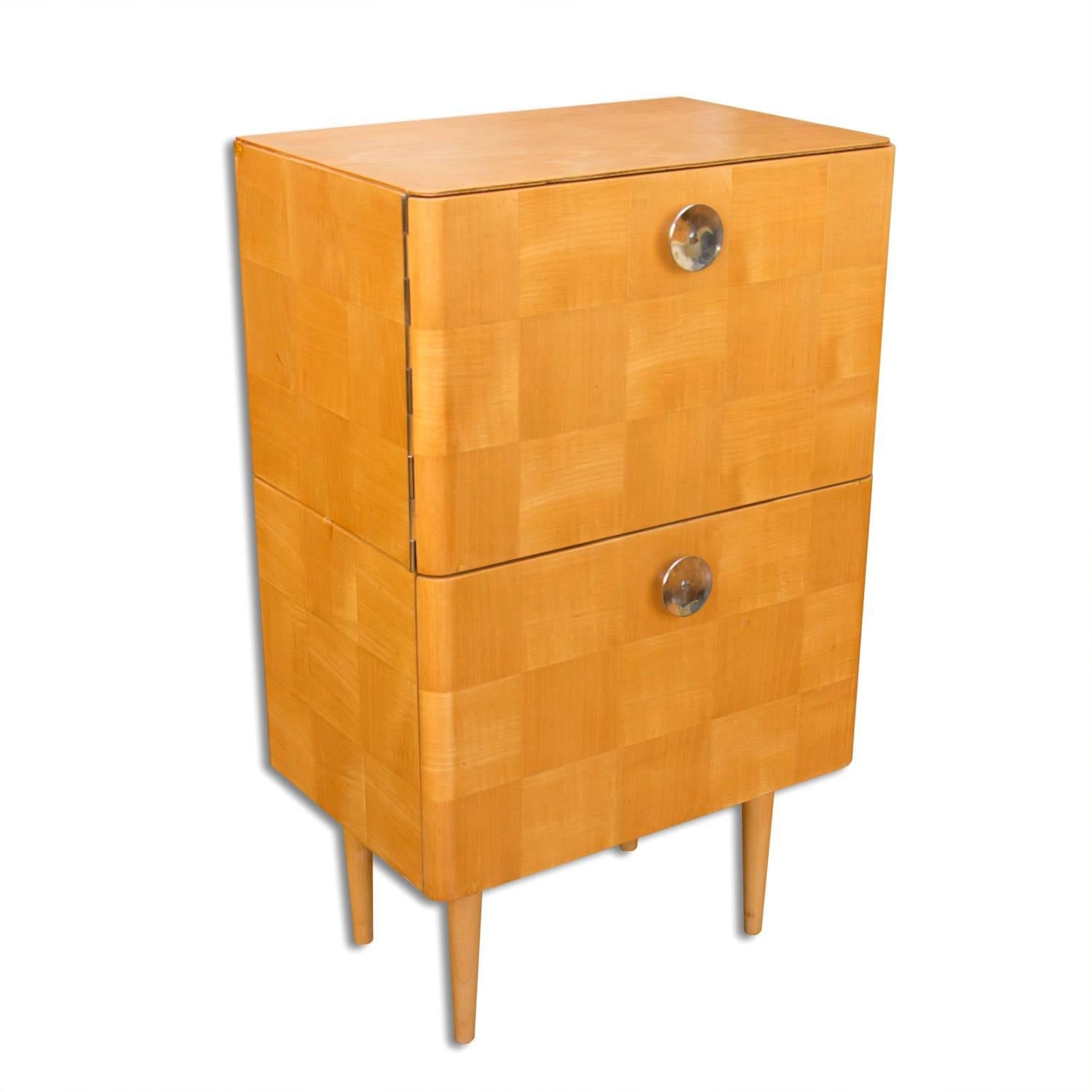 Mid-Century Modern Midcentury Small Commode or Bedside Table, Attribute to Jindrich Halabala, 1950s