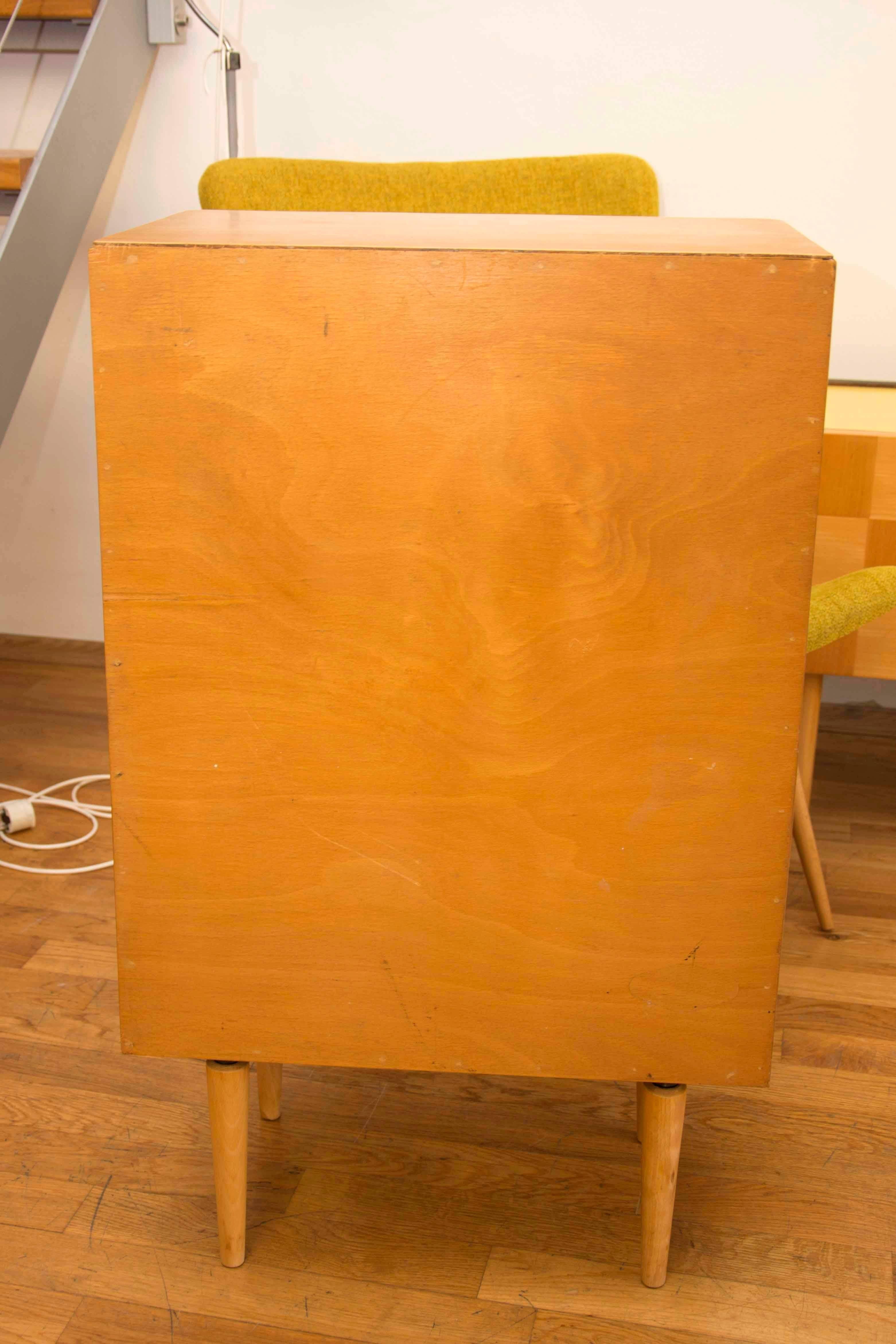 Midcentury Small Commode or Bedside Table, Attribute to Jindrich Halabala, 1950s In Excellent Condition In Prague 8, CZ