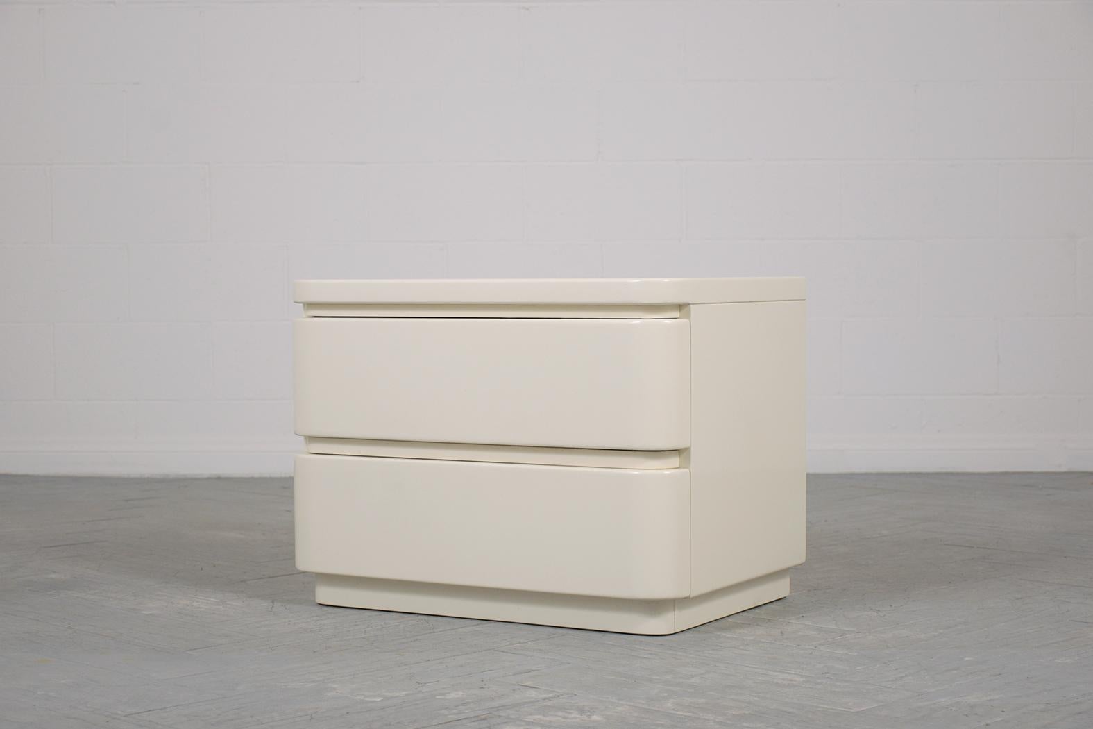 Carved Mid-Century Modern Small Dresser 