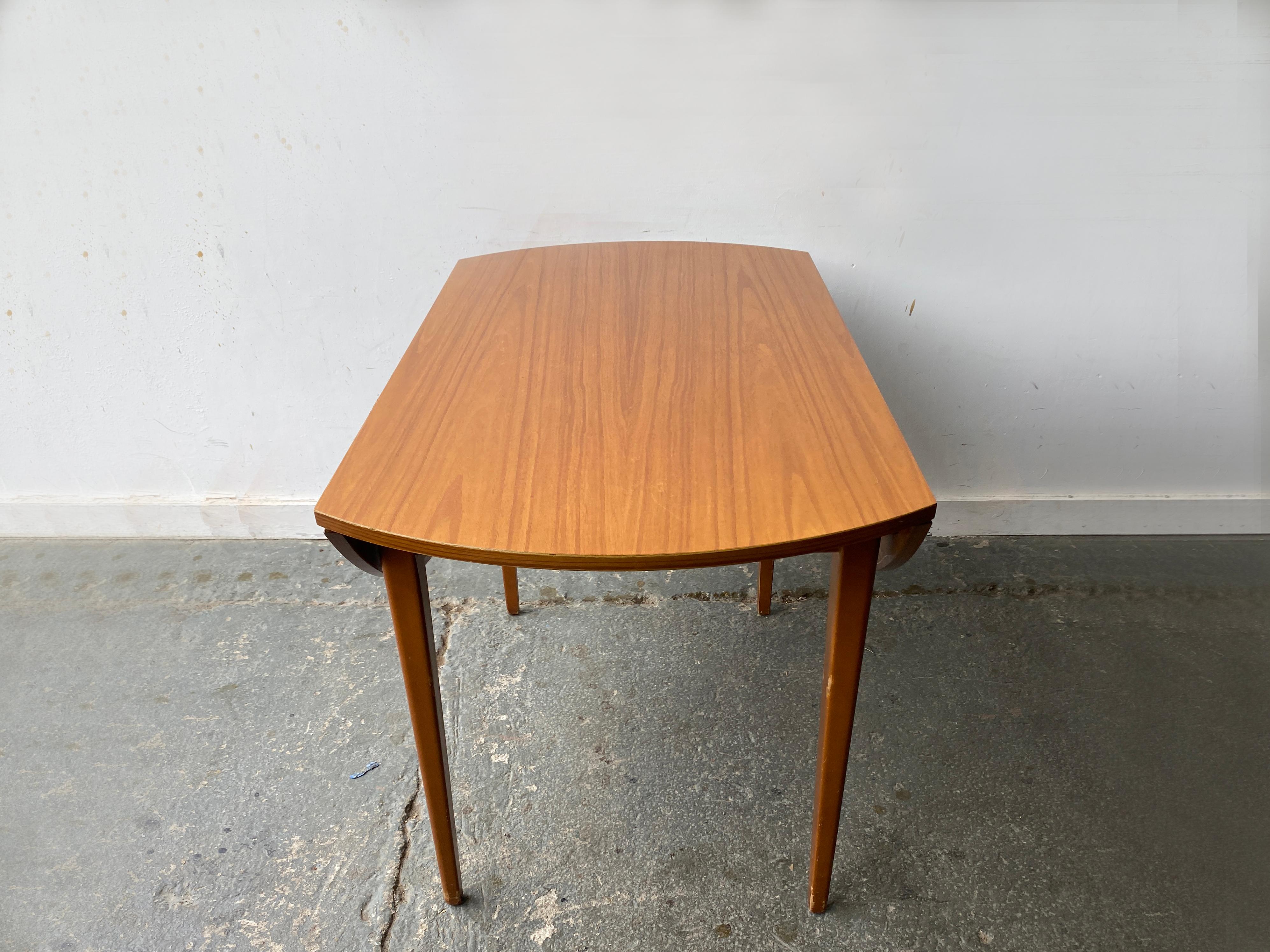 British Mid-Century small drop leaf dining table with Formica top For Sale