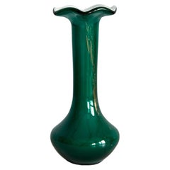 Vintage Mid Century Small Green Decorative Glass Vase, Europe, 1960s