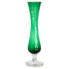 Mid Century Small Green Decorative Glass Vase, Europe, 1960s