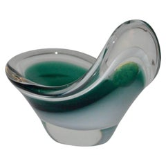 Midcentury Small Green Flygfors Trincket or Ashtray