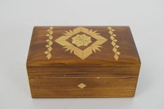 Mid-Century Small Hand Carved Wood Box, 1950's