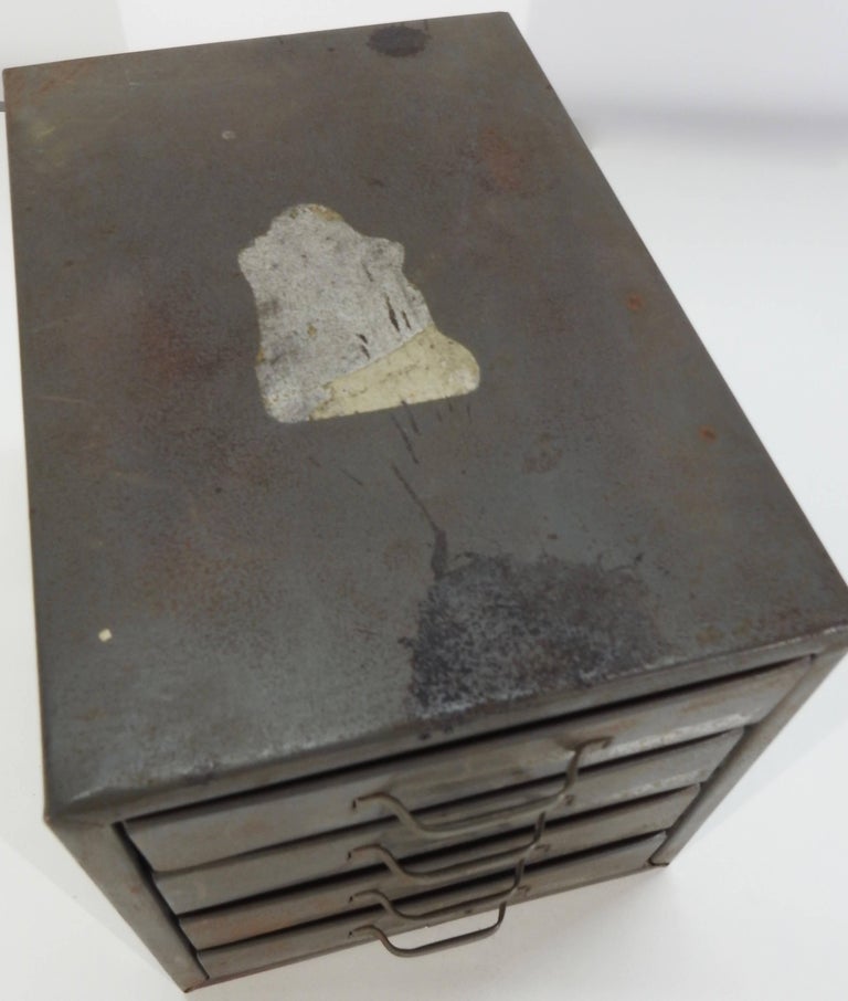 Industrial Metal Box with Drawers Midcentury For Sale at 1stDibs