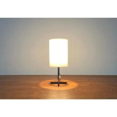Mid-Century Modern Table Lamp, Black Metal, Minimalist Design, 1960