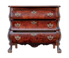 Mid century small mulberry bombe chest of drawers