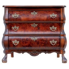 Mid century small mulberry bombe chest of drawers