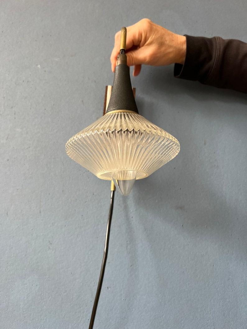 Mid Century Small Rod Glass Hanging Wall Lamp, 1970s For Sale 3
