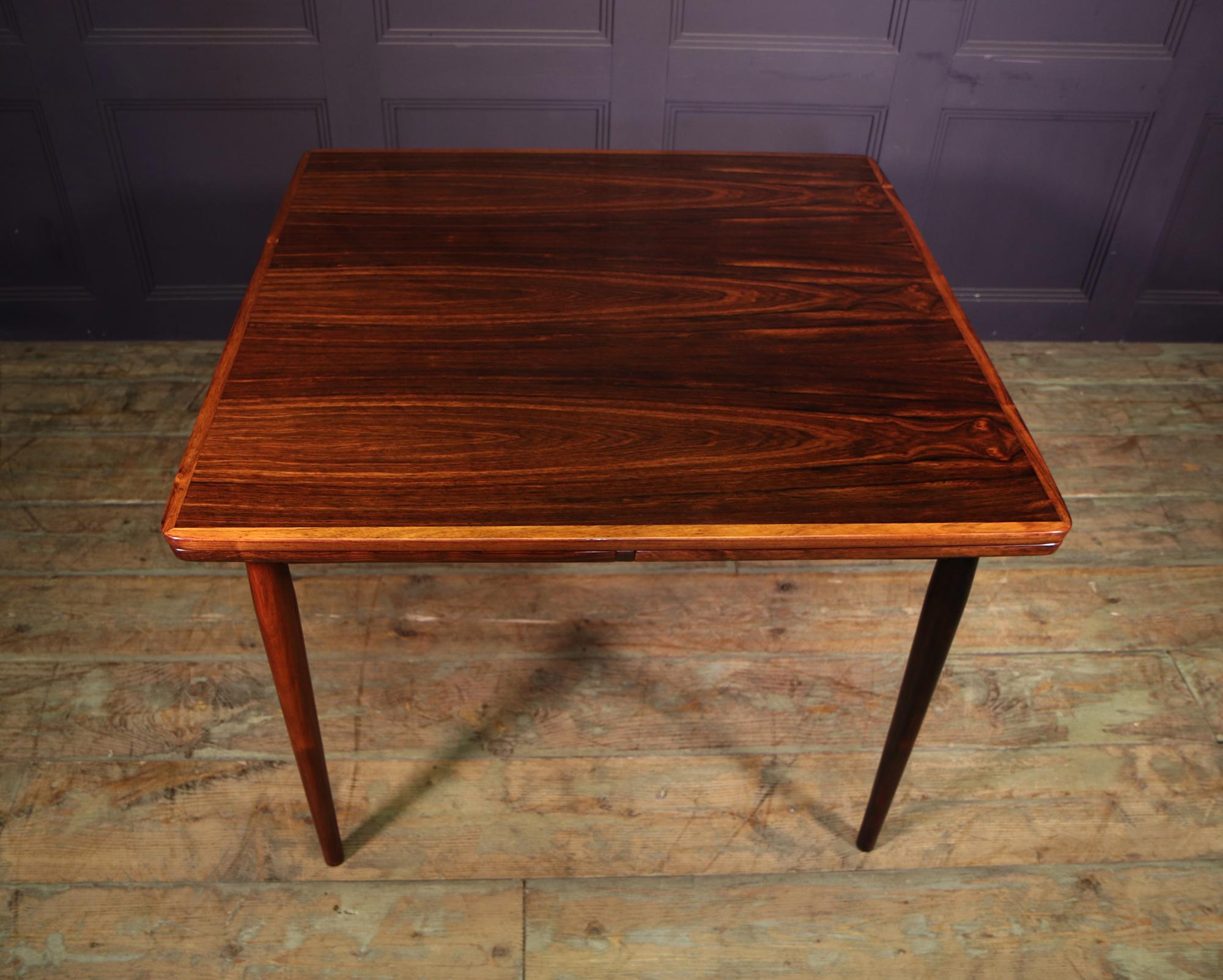 Rosewood Mid Century Small Square Dining Table by Arne Vodder C1950