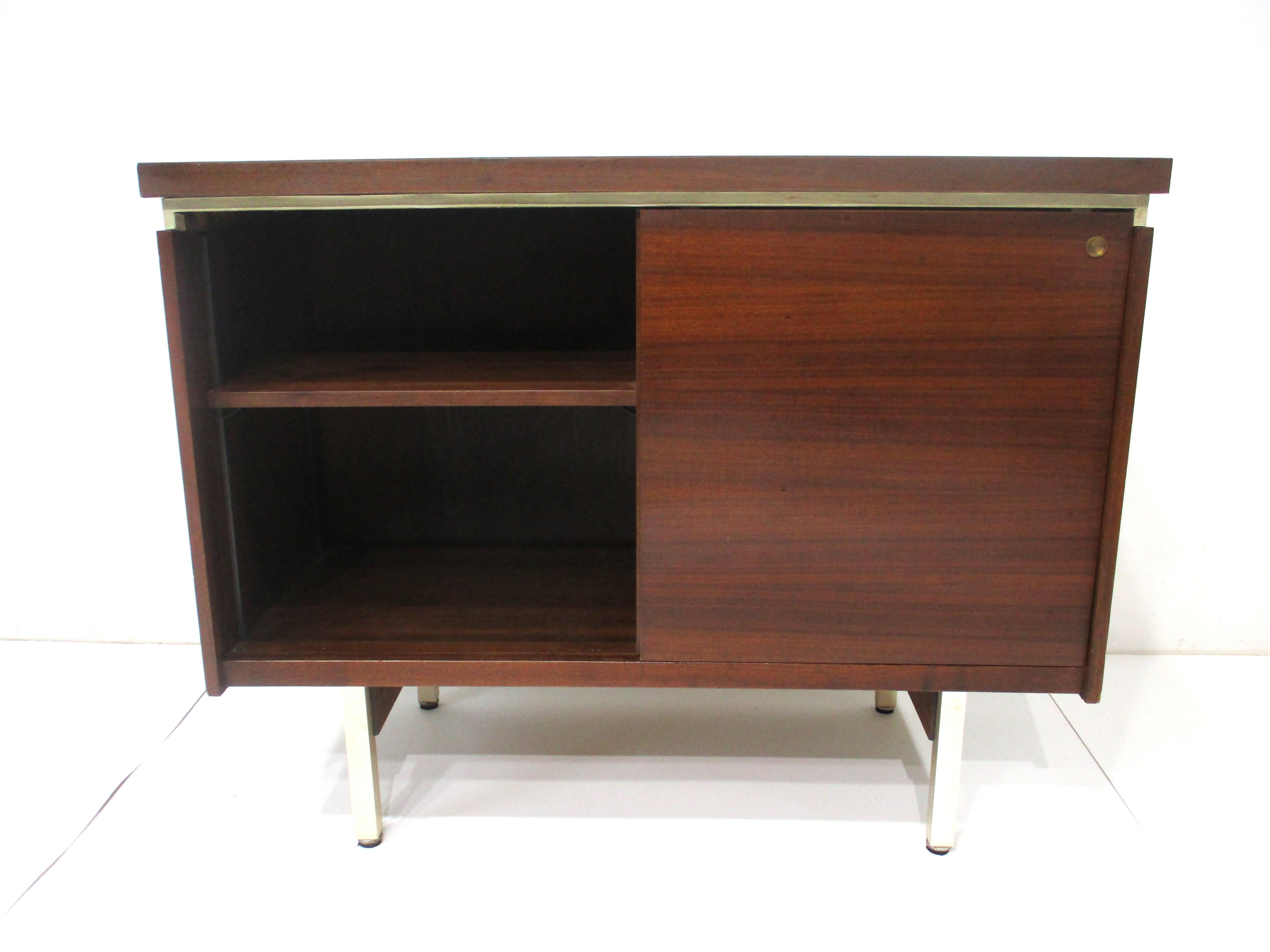 20th Century Mid Century Small Walnut Credenza in the style of McCobb Calvin  For Sale