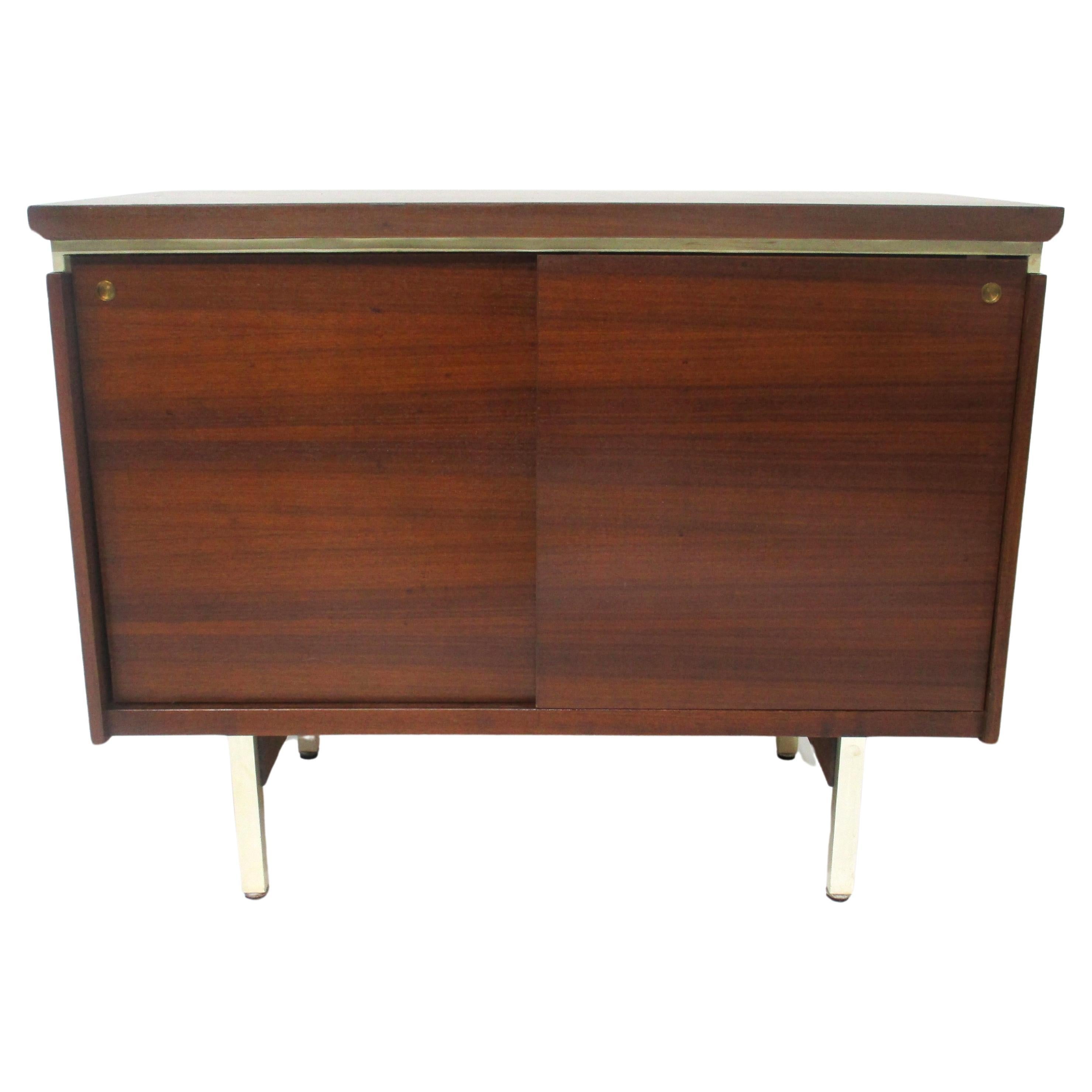 Mid Century Small Walnut Credenza in the style of McCobb Calvin  For Sale